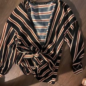zara wrap blouse